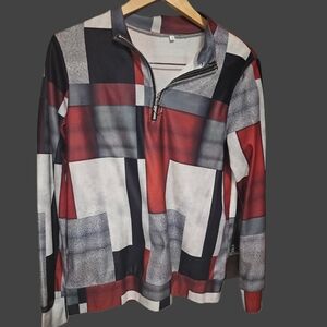 Women,s Red and Black Checkered Blouse